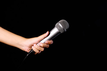microphone isolated on black baground