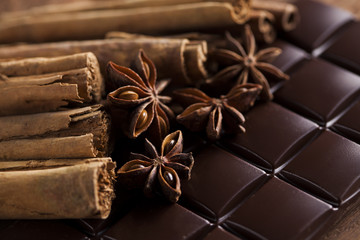 Cinnamon and anise, Dark chocolate with candy sweet