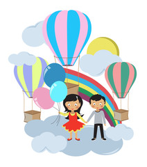 children on the cloud