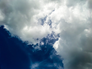 Cloud and the dark blue sky