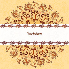 Vintage chocolate and cream ornament background