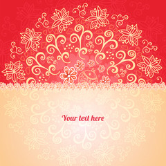 Red floral ornament background