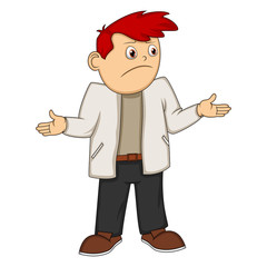 Man with an expression of amazement cartoon