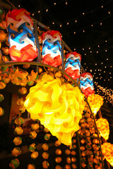 lamp on nightscape in Thailand