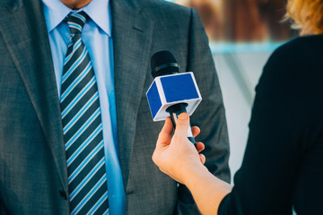 Interviewing politician or businessman