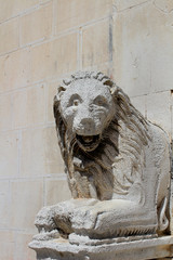 Lion Statue in Visso Village ( Marche  Italy )