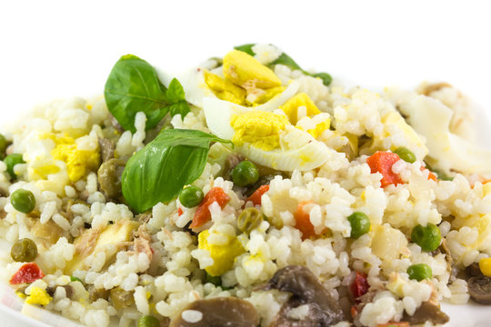 Riso condito in insalata