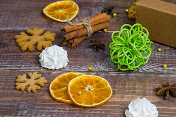 Christmas gingerbread cookies with different decoration