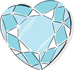 Heart Shaped Diamond Fashion Style Illustration