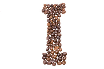 Coffee alphabet isolated on white background