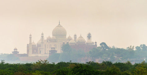 Silhouette of Taj Mahal in Agra