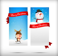 Collection of merry christmas card template with copyspace vecto
