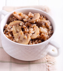 Buckwheat porridge with mushrooms