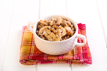 Buckwheat porridge with mushrooms