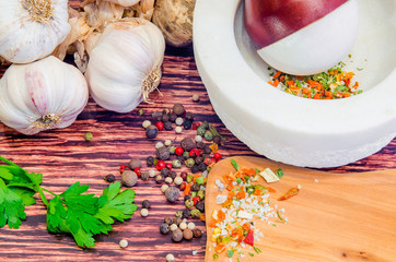 garlic with condiment