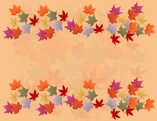 Fototapeta na wymiar Vector background with autumn leaves