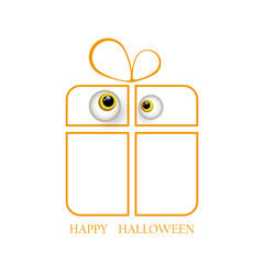 Halloween gift with eyes on white background for Halloween EPS10