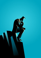 Fototapeta premium Businessman Thinking For Solution