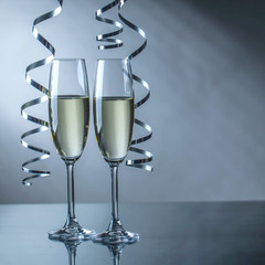 Two champagne glasses