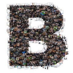 B letter photomosaic from business oriented photos