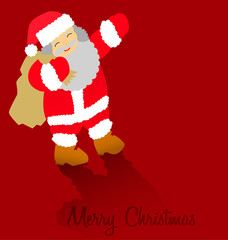 Merry Christmas greeting card with Santa Claus