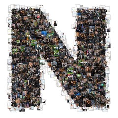 N letter photomosaic from business oriented photos