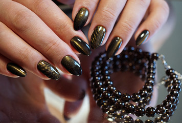 Amazing nails and beautiful clean manicure. Nails are natural. Manicure is made using nails drill machine.