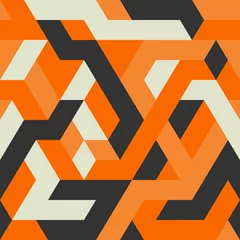  Abstract geometrisch patroon in oranje en zwarte kleuren © EcodoDesign