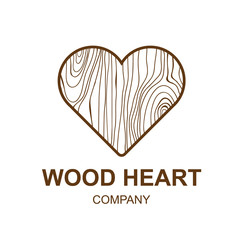 Abstract icon with wooden texture,heart,Logo design,Vector illustration,concept wood, sign,symbol,icon,Interesting design template for your company logo