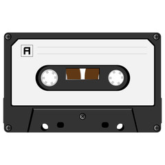 Vector illustration audio cassette close up