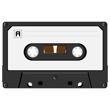 Vector illustration audio cassette close up