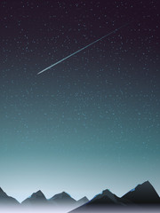 mountain perspective with comet when night © moga52