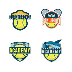 Obraz premium tennis logo set,championship,tournament,decal,vector illustratio