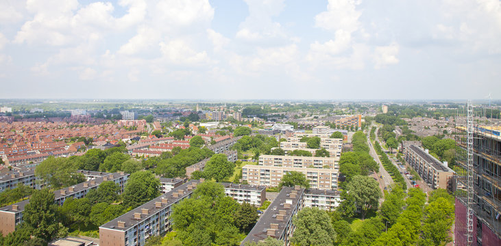 View over Dutch city of Beverwijk, The Netherlands