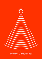 Happy New Year. Red mini christmas tree zen