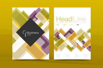 Set of modern geometric business annual report covers