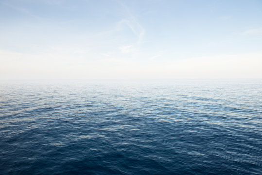Fototapeta Blue sea and blue sky background.