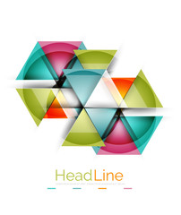 Colorful triangles on white background