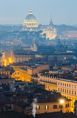 Fototapeta na wymiar Rome City illuminated view, Italy.