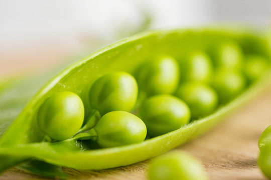 Closeup fresh green pea