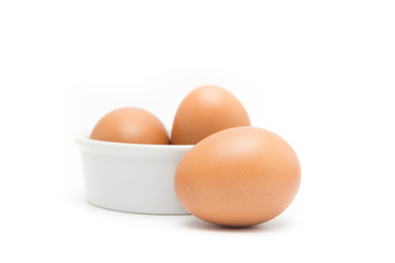 Eggs isolated from white background.