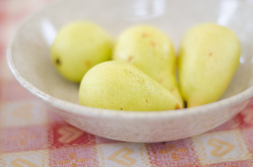 Pears in a bowl