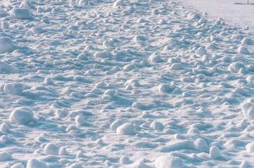 Clumps of snow. Winter background