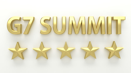 G7 SUMMIT - with stars on white background - High quality 3D Ren