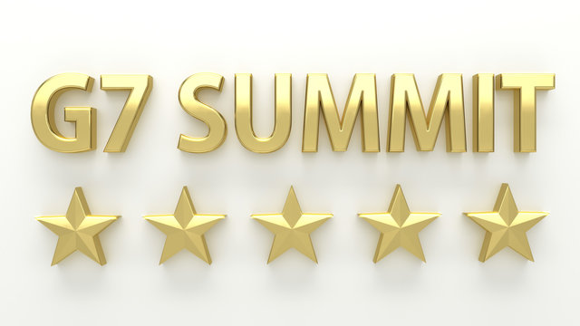 G7 SUMMIT - with stars on white background - High quality 3D Ren