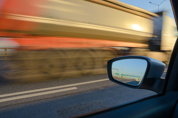 Obraz na płótnie Canvas blurred action from car