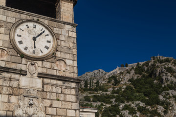 Fototapeta na wymiar Kotor Old Town Clock