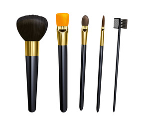 Vector set realistic make-up beautiful realistic brushes