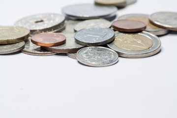 coins isolated on white