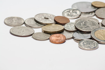 coins isolated on white